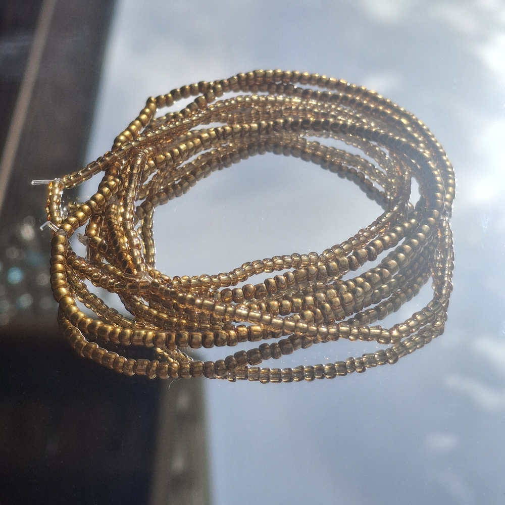 Gold Seed Bead Stretch Bracelet Set - Women's Layering Bracelet